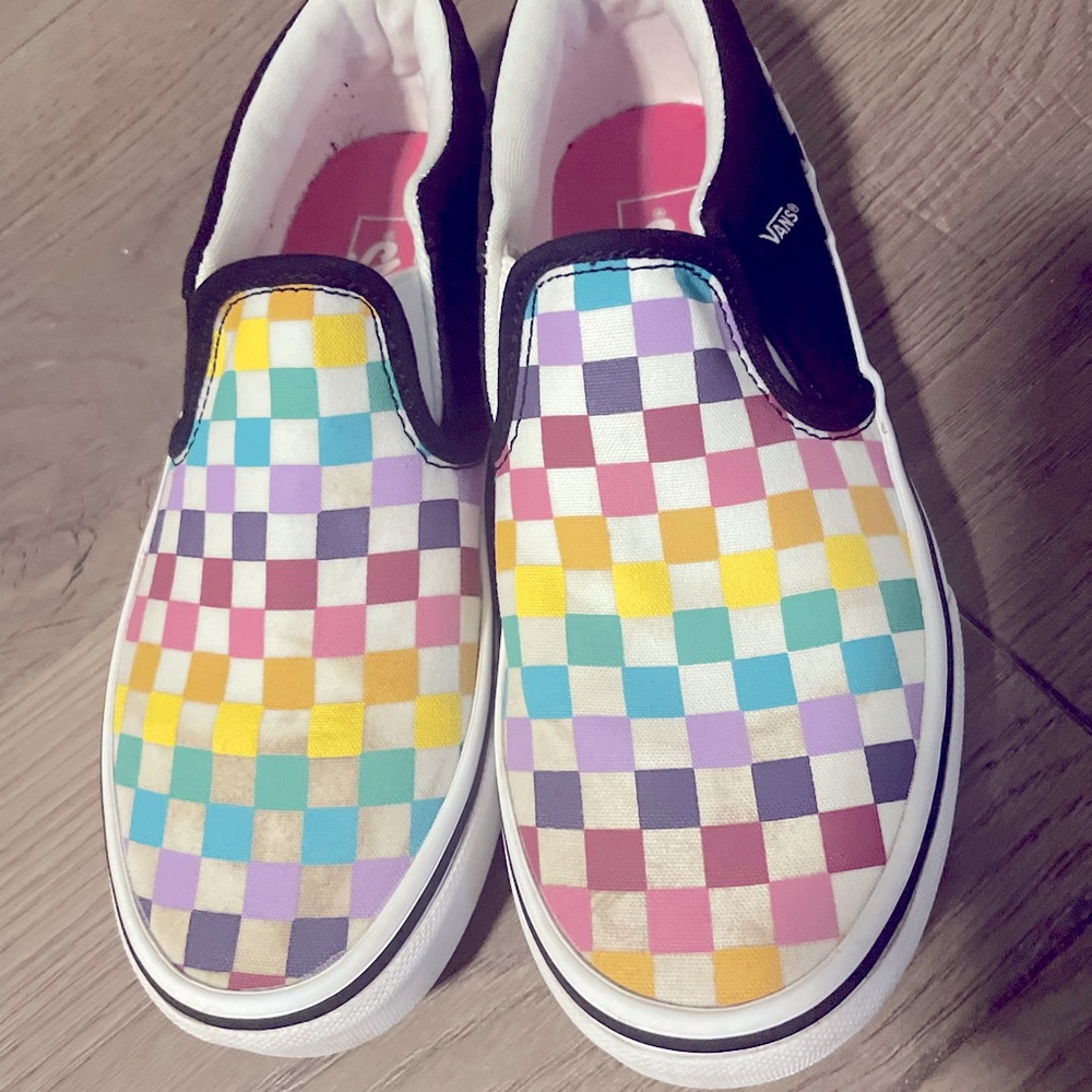Kids size 3 multicolor vans